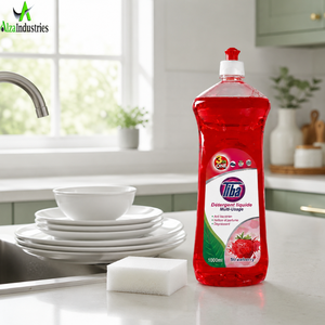 Liquide de nettoyage pour la cuisine |   Détergent à vaisselle haute mousse parfumé à la fraise, dégraissant pour assiettes et ustensiles de cuisine, pack économique 1000ml - Product Image 4
