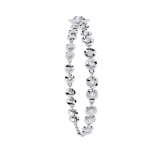 Minimalist Elegant Chain Type 10k 14k White Gold Dia Jewelry for Women | Lab Grown Round Cut Bezel <b>Set</b> Diamond Station Bracelet - Product Image 2