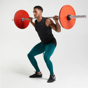Leggings de compression intégraux pour hommes, couleur turquoise unie, taille à cordon de serrage, en Spandex et Nylon - Product Image 5