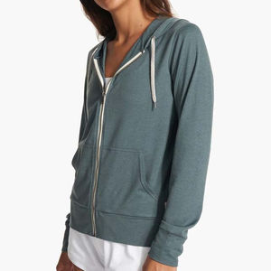 Sudadera con Capucha y Cierre para Mujer, Manga Larga, Color Sólido, Tejido de Mezcla de Algodón Transpirable, Ropa de Otoño, Logotipo y Colores Personalizables - Product Image 6