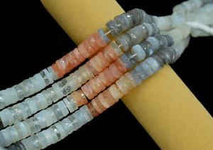 Cuentas de Piedra Lunar Multifacéticas Naturales en Forma de Neumático de 6-7 mm, 16 Pulgadas para la Fabricación de Joyas - Product Image 2