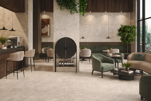 Carreaux de porcelaine vitrifiée Earth Vibes 600x1200mm, finition mate, 9mm, antidérapants, résistants au feu, pour salle de bain minimaliste - Product Image 5