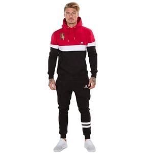 Chándal deportivo con logotipo personalizado para hombre, conjunto de entrenamiento en gimnasio con forro polar de poliéster 100%, en blanco - Product Image 1