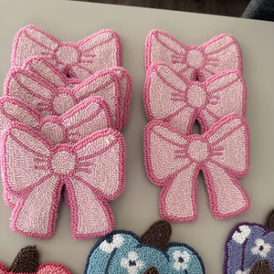 MS HANDICRAFT Handmade Glass <b>Beaded</b> <b>Coasters</b>-Classic Church & Religious Gifts with Polyester Backing (4x4 Inch) - Product Image 1