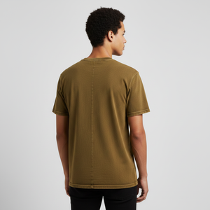 T-shirt surdimensionné en coton 100% 260 grammes, de haute qualité, tricoté, pour hommes, logo personnalisé, t-shirt épais, impression 3D en relief - Product Image 2