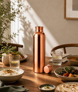 Copper <b>Bottle</b> <b>Plain</b> Copper <b>Water</b> <b>Bottle</b> 950ml Private Label Supplier - Product Image 1