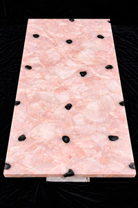 Pink Onyx Table <b>Top</b> with Black Stone Inlay Natural Onyx Coffee Table <b>Top</b> Handmade Stone Slab Table for Room Hotel Furniture Deco - Product Image 3