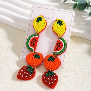 Boucles d'oreilles clous bohèmes pour femmes, perles de verre colorées, bijoux de mode classiques pour mariage et soirée - Product Image 4