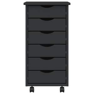 Archivador Rodante de Madera de Pino Sólido Gris con 5 Cajones, Organizador de Almacenamiento de Oficina, Diseño Moderno, Duradero y Ahorra Espacio - Product Image 4