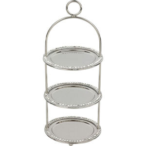 Support à gâteau de luxe doré à 3 niveaux en aluminium martelé, plateau de présentation de desserts élégant pour mariage et fête, décoration de la maison - Product Image 4
