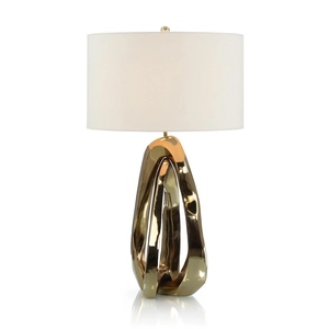Modern Luxury Gold Oval <b>Table</b> Lamp Nordic <b>LED</b> <b>Bedside</b> Light with Fabric Shade for Hotel Bedroom Living Room Home Decor - Product Image 4