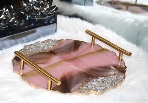 Plateau de présentation en résine artistique, finition de luxe, adapté au service du café, à la décoration de la maison et aux occasions de cadeaux - Product Image 6