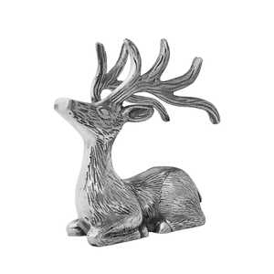 Silver Deer Figurine Handmade Metal Animal Sculpture Tabletop Decor <b>Christmas</b> Ornament Living Room Decoration - Product Image 1