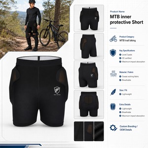 Shorts de protection pour le cyclisme, rembourrés, respirants, en polyester, pour le trail, protection corporelle, équipement de protection, vêtements de sport OEM - Product Image 5