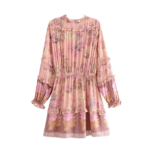Vestido Mini con Estampado Floral para Mujer, Atuendo Casual para Vacaciones - Product Image 2