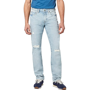 Jeans droits pour homme bleu foncé personnalisés, pantalon en denim classique pour un usage quotidien décontracté, style streetwear et marque privée - Product Image 6