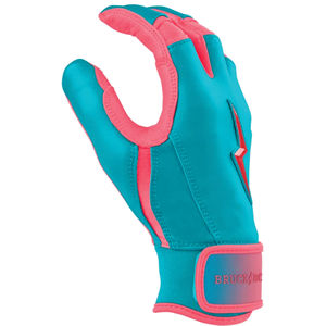 ถุงมือตีเบสบอล Bruce-Bolt Max Clark Signature Series รุ่นข้อมือสั้น สีชมพู/เขียวอมฟ้า หนัง Cabretta แท้ 100% ปิดด้วยแถบตีนตุ๊กแก น้ำหนักเบา - Product Image 4