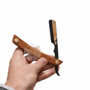Cuchilla de Afeitar Profesional con Mango de Madera y Acero Inoxidable Premium para Barbería, Uso Doméstico y en Salón de Belleza - Product Image 5