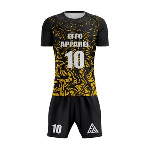ชุดกีฬาคุณภาพสูง เสื้อฟุตบอล 100% โพลีเอสเตอร์ แขนสั้น คอกลม ชุดฟุตบอลสำหรับขาย - Product Image 1
