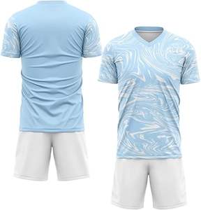 ชุดฟุตบอลดีไซน์ล่าสุด 100% โพลีเอสเตอร์ สไตล์ใหม่ ชุดมืออาชีพสำหรับผู้ใหญ่ คุณภาพพรีเมียม สีสั่งทำได้ แห้งเร็ว - Product Image 4