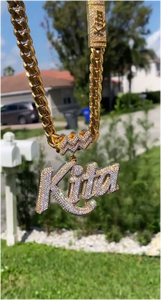 จี้ห้อยคอแบบกำหนดเอง CONCEPTION ชุบทอง 18K สไตล์ฮิปฮอป ประดับเพชร VVS มอยส์ซาไนต์ พร้อมชื่อสั่งทำ วัสดุเงินแท้ 925 - Product Image 3