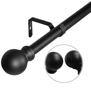 Regolabile 28 "-48" asta di tenda nera singola finestra nera dimensioni regolabili 28 "-48" nero - Product Image 2