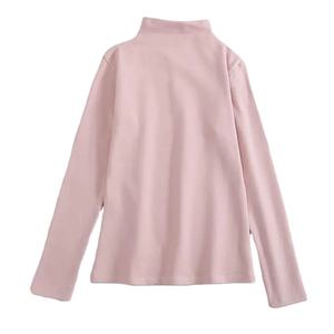 Suéter de Punto de Lana/Acrílico Sólido para Otoño e Invierno, Jersey de Cuello Alto para Mujer, Manga Larga, Tops Casuales - Product Image 1