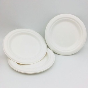 Assiettes élégantes haut de gamme pour fêtes, rondes de 6 pouces, en bagasse de canne à sucre, pour snacks et plats rapides - Product Image 1