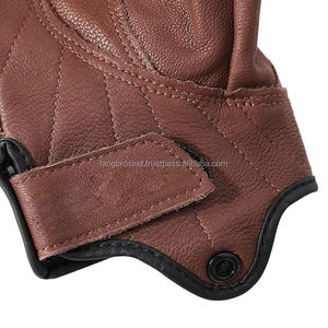 Custom Summer Half-Finger Racing Motorbike <b>Gloves</b> Breathable Vintage Leather Windproof <b>Waterproof</b> Sports Unisex for Pakistan - Product Image 3