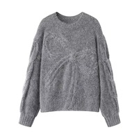 Pulls d'hiver personnalisés pour femmes, col rond, manches longues, couleur unie, tricotés à la main, respirants, décontractés, imprimés numériquement, poches sur le devant