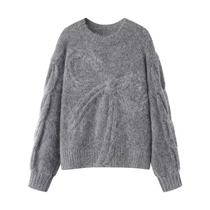 เสื้อสเวตเตอร์ผู้หญิงแบบสั่งทำ คอกลม แขนยาว สีพื้น ถักมือ ระบายอากาศได้ดี สไตล์ลำลอง พิมพ์ลายดิจิทัล มีกระเป๋า โลโก้ด้านหน้า - Product Image 4