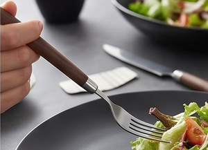 Stainless Steel Flatware Set With Wooden Handles High <b>Mirror</b> Polish Dishwasher Safe Minimalist Design For <b>Camping</b> Use - Product Image 5