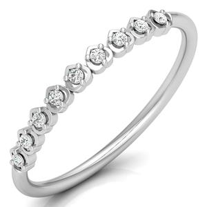Bague en diamant créée en laboratoire Bague en or empilable 14K 18K 22K Bijoux en or massif Bague de fiançailles Halo minimaliste Meilleurs cadeaux pour les filles - Product Image 3