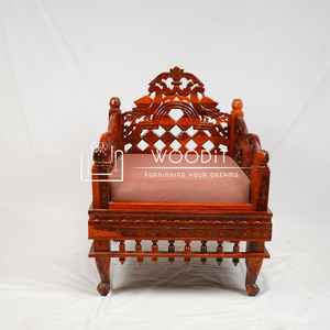 Nouveau Fauteuil Classique de Luxe 2026 en Bois Massif 100% avec Dossier Sculpté, Design Antique Réglable pour Hôtels et Salons Commerciaux - Product Image 4