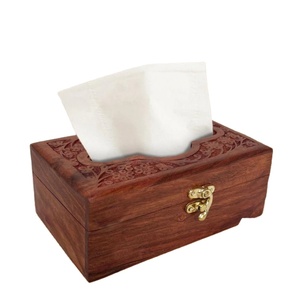 HOMIFI Boîte à mouchoirs en bois Napco faite à la main/Porte-serviettes Porte-serviettes/Porte-papier de soie avec système de verrouillage pour table à manger et Ki - Product Image 1