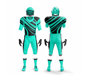 Uniforme de football personnalisé – Tenue d'équipe de football américain |   Ensemble de football avec maillot et pantalon |   Vêtements de sport en polyester respirant - Product Image 4