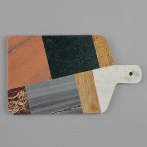 Planche à découper en bois d'acacia naturel de qualité supérieure, écologique, plateau de service pour fromages et charcuteries en bambou avec poignée - Product Image 3