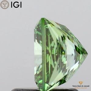 Anillo Solitario Premium con Diamante Cultivado en Laboratorio CVD de 1.50 Quilates, Corte Princesa, Color Verde Intenso, Claridad VS1, Certificado IGI - Product Image 3