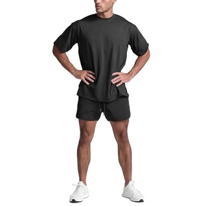 Compre Camisetas Deportivas de Algodón para Hombre, de Alta Calidad, Bajo MOQ, Estilo Urbano, Color Negro Liso, 2026 - Product Image 3