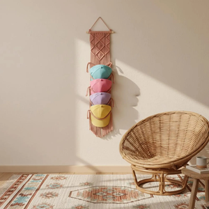 Organizador de Pared de Macramé Estilo Bohemio con 6 Niveles para Ropa y Accesorios en Diseño Multicolor - Product Image 5