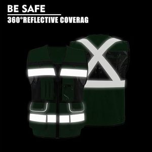 Gilet de sécurité réfléchissant haute visibilité personnalisé, gilet de travail pour la construction et la circulation, gilet de sécurité extérieur réfléchissant conforme aux normes ANSI - Product Image 5