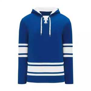 <b>Red</b> Black <b>White</b> Ice Hockey Hoodie Full Sleeve <b>Striped</b> Breathable Quick Dry Regular Fit Unisex Adult All Seasons 100% Jersey - Product Image 5