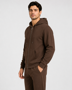 Mens full zipper hoodie designed for all day comfort with adjustable hood and relaxed fit perfect for active casual styling - Product Image 4