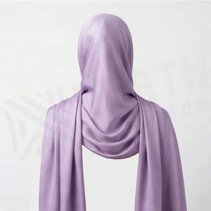 Hiyab de poliéster de color sólido para mujer, chifón suave al tacto, para uso diario, pañuelo étnico de Oriente Medio. - Product Image 2