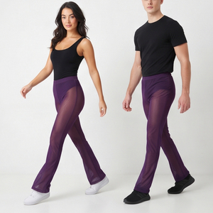 Manufacture See Through Flare <b>Leggings</b> Quick Dry Lightweight Transparent Flare Pants Unisex Fashion Style Sheer <b>Mesh</b> <b>Leggings</b> - Product Image 4