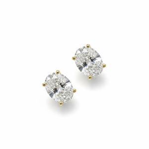 Pendientes de Diamantes Ovalados Cultivados en Laboratorio, Color DEF, Claridad VS VVS, Oro Puro de 14K, Regalo de Aniversario para Mujer, Uso Diario - Product Image 2