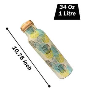 Nature Leaf Print Copper <b>Water</b> <b>Bottle</b> Eco Inspired Designer Reusable Leakproof Wellness Drink <b>Bottle</b> OEM <b>Bulk</b> Supplier - Product Image 6