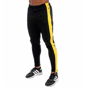 Men's Black Yellow Striped <b>Tracksuit</b> Full Zip Hoodie Sporty Joggers Breathable Polyester Autumn Wear Skinny Fit - Product Image 4