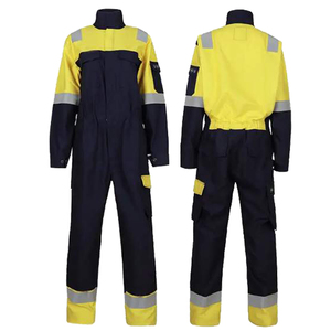 Combinaison de travail de haute qualité, respirante, en coton, haute visibilité, séchage rapide, uniforme de sécurité, combinaison de travail pour la construction, pour hommes - Product Image 3