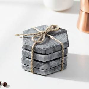 <b>Marble</b> Coaster <b>Set</b> of 4 – Decorative Home & Office Decor Natural <b>Marble</b> Stone Coasters – Modern <b>Coffee</b> <b>Table</b> Accent - Product Image 6